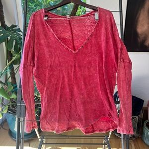 We The Free Red Shirt - intentional distressing